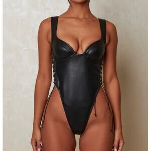 Black Leather Bodysuit